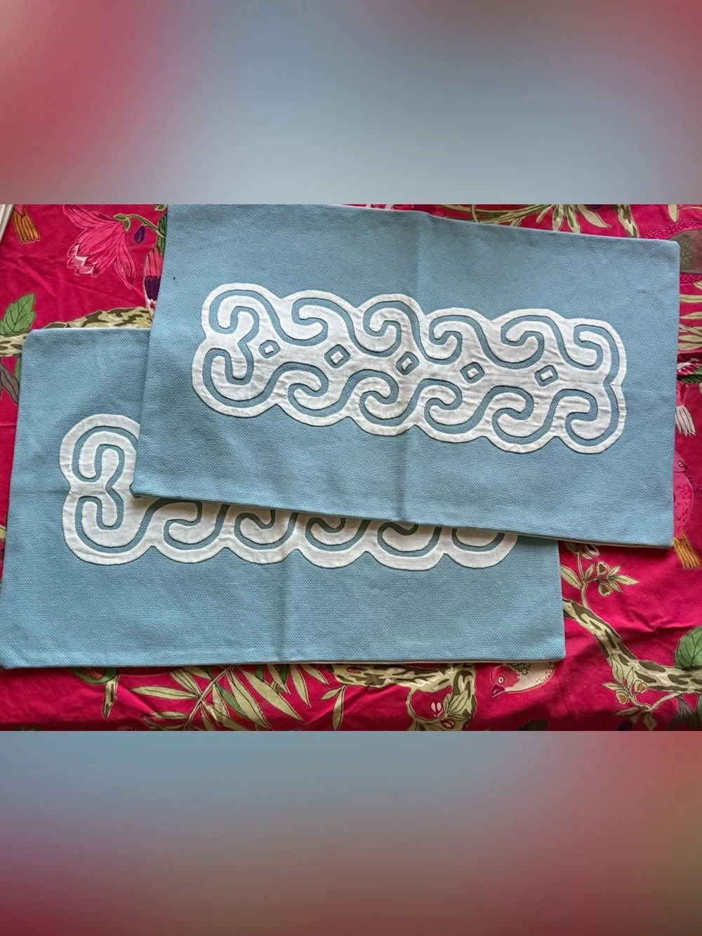 Set of 2 Handcrafted Mole Embroidered pillow covers